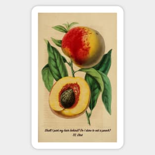 "Shall I part my hair behind? Shall I dare to eat a peach?" T.S. Eliot Sticker